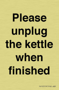 Please unplug the kettle when finished